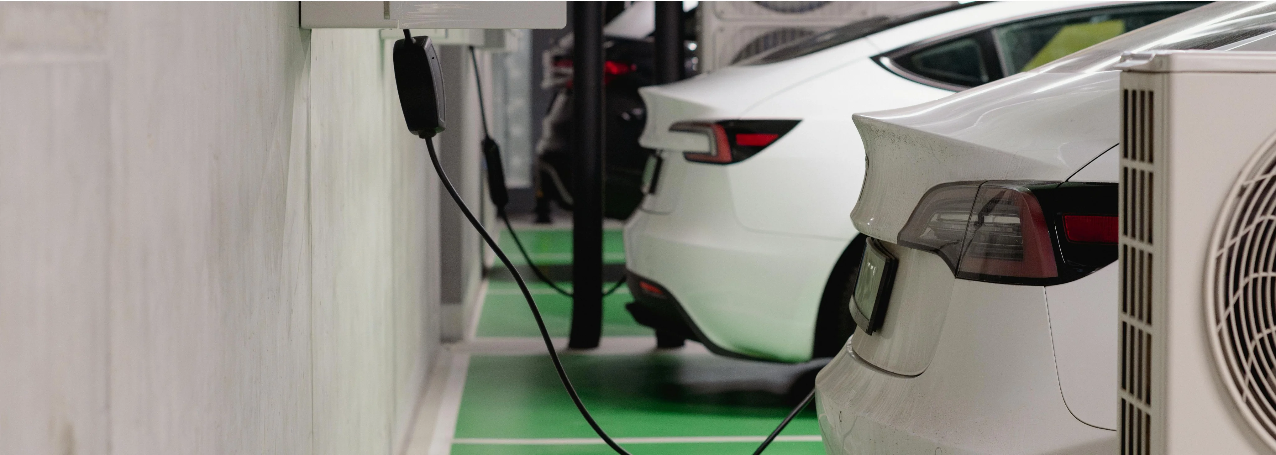 EV charger installed in residential garage