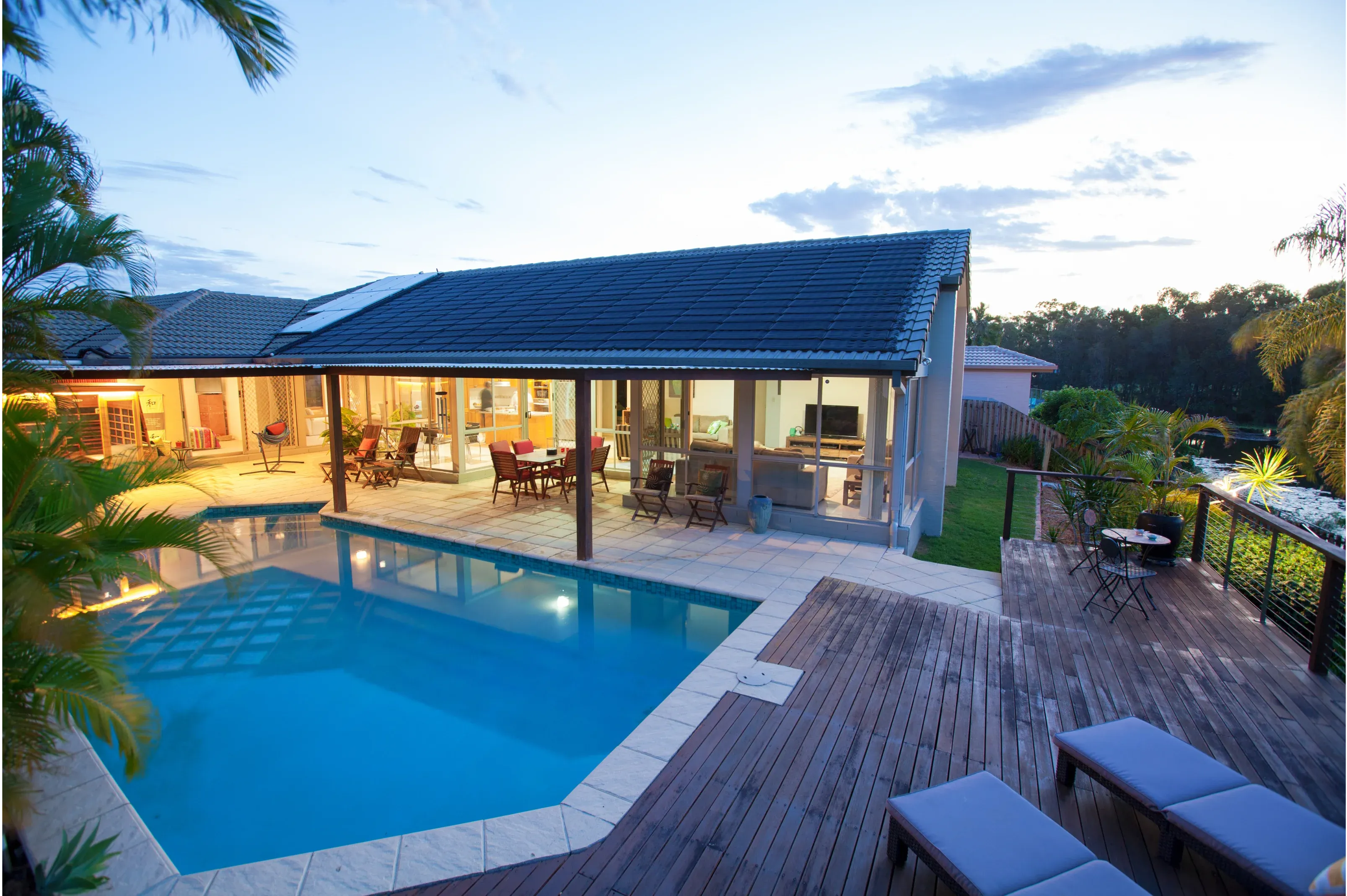 Large inground backyard pool design in Killarney Vale, Central Coast