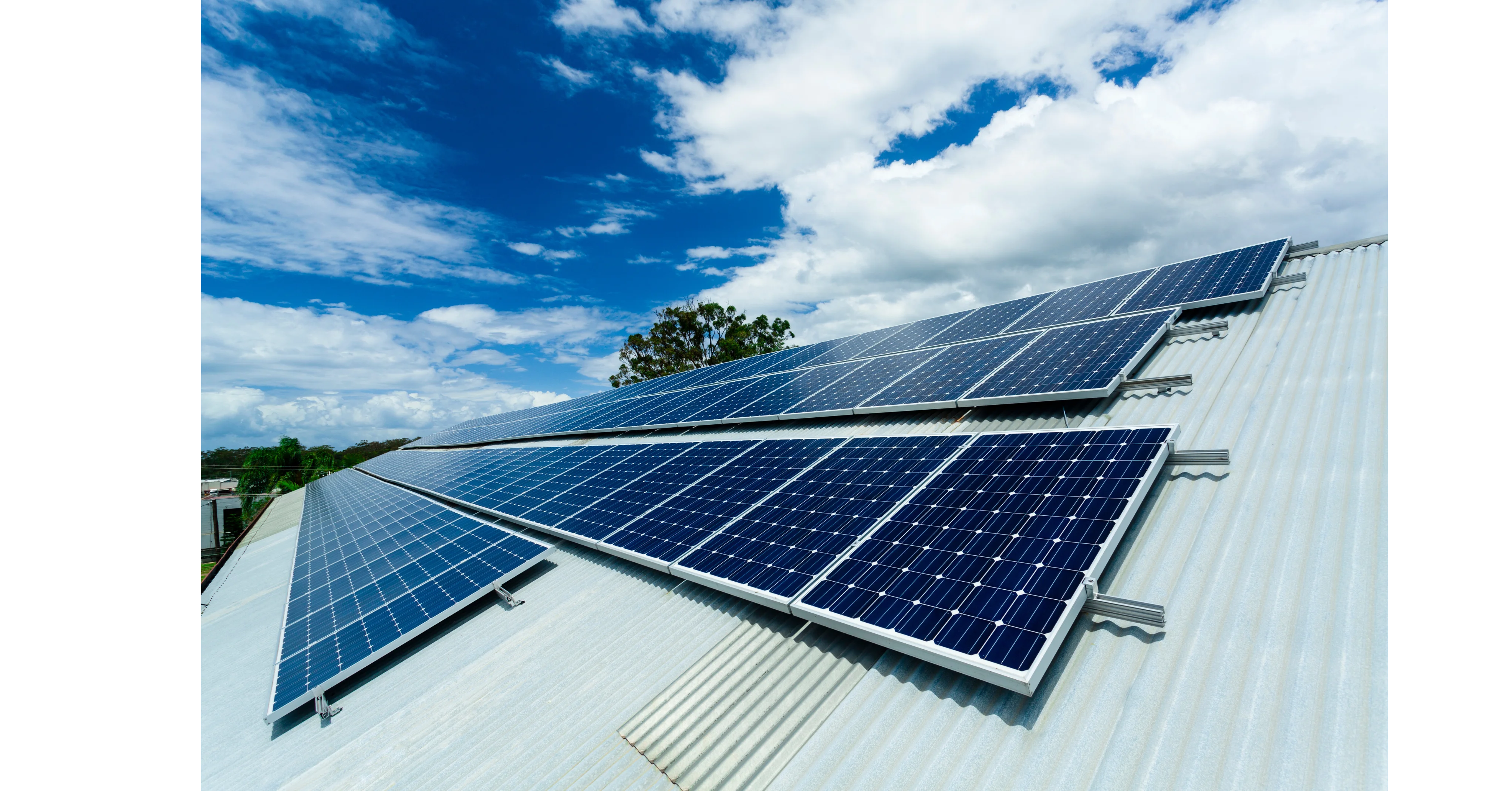 Large solar panel system installation on metal roof in Australia